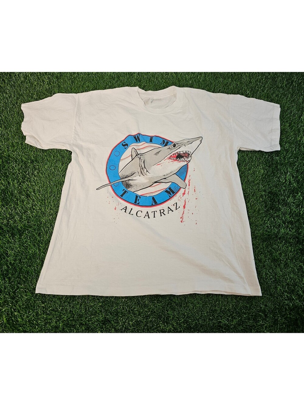 Vintage Single Stitch 90s 1995 Alcatraz Swim Team Graphic T-Shirt Large Russia